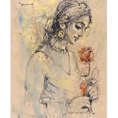 Moazzam Ali, Flower & Flower Series, 20 x 24 Inch, Watercolor on Paper, Figurative Painting, AC-MOZ-151